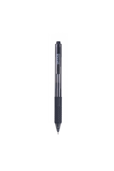 OFFICE products Gel Pen, Retractable Mechanism, Rubber Grip, 0.5 Mm, - Black
