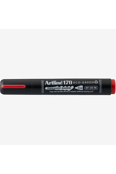 artline Permanent Marker 170 Green - Dry Safe 2 Weeks, Plastic Body, Round Ti...