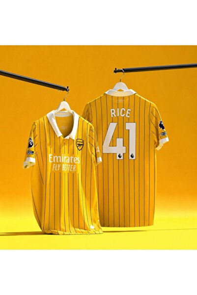 BYSPORTAKUS Arsenal 2024-25 Sezonu Özel Konsept Declan Rice Forması (Yellow)