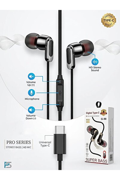 UrbanX URBANNX PS Super Bass G-88 Type-C Wired Headphones, for All USB C Supp...