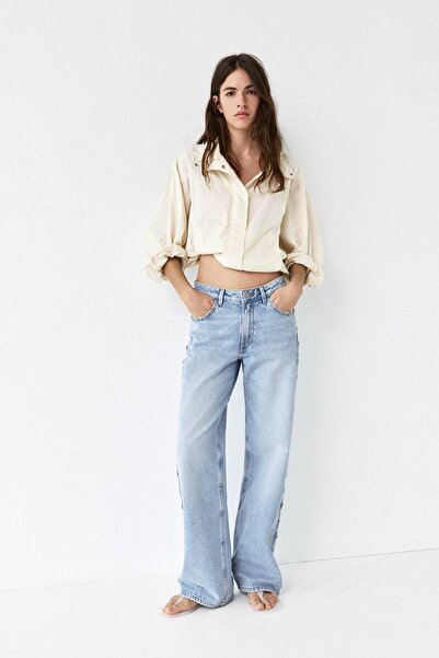 Buti Allbucks Pullbear, Button Detailed Baggy Jean Pants Abpnb00005