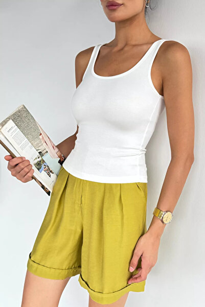 Aryena White Women's Thick Strap Lycra Blouse Undershirt