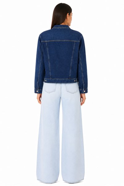cracpot Kadın Random Blue Taş Yıkama Denim Ceket – %100 Cotton Jean Ceket