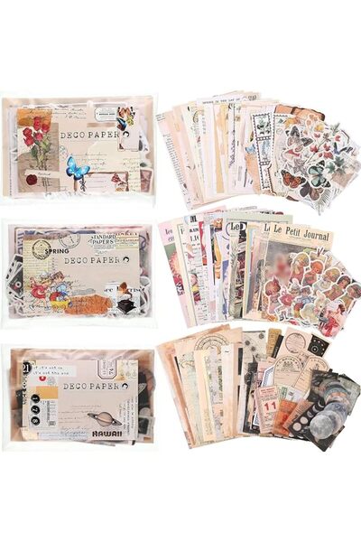 TERRIFI 600PCS Vintage Scrapbook Stickers, Aesthetic Scrapbooking Supplies Wa...