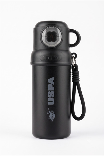 U.S. Polo Assn. Stainless Steel Thermos Flask with Cup, Straw and Regular Dri...