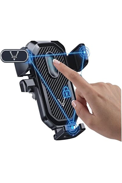 FWM Car Air Vent Phone Holder Mount, Universal, Black | Carbon Fibre Finish, ...