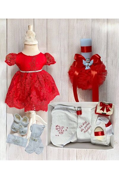 Botez cu Alina Set complet botez fetita Gloria- rosu