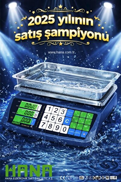 Hana 5500 TERAZİ-60 KG-BAKANLIK ONAYLI-2026 MÜHÜRLÜ-1000 SAAT ŞARJ ÖMRÜ-PAZAR...