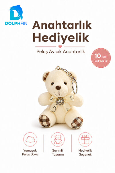 DolphFin Plush Teddy Bear Keychain 10 cm Bag Ornament Gift for Women and Girl...