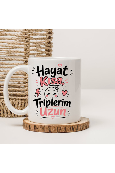 Er-Se Tasarım Life Is Short My Trips Are Long Mug, Retro Spirited Mug, Gift Mug