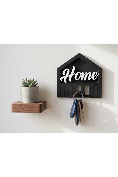 lucien vela Decorative Home Written Design Wall Mounted Key Holder Black Wall...
