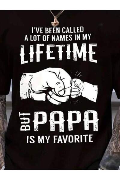 25W 1 قطعة تي شيرت نسائي بطبعة "Papa Fist Bump" من القطن 180 جرام/م2. تي شيرت...