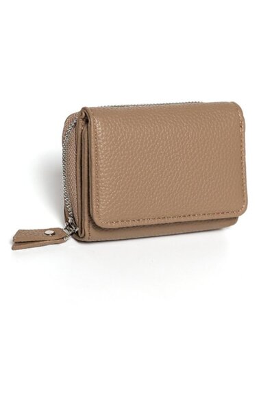 STARSTAR Women's small wallet brown zipper 10x8x4cm coin/card.