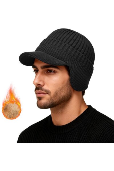STARSTAR Men's Knit Winter Hat - Warm Ski with Fleece Lining Brim Thick Wool ...