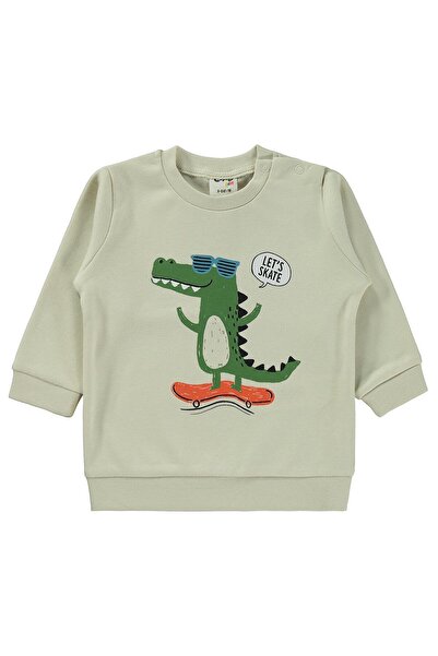 Civil Baby Crocodile Printed 6-18 Months Sweatshirt - Beige