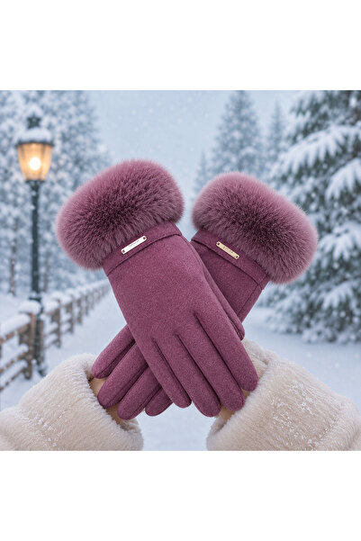 PriStyle Elegant, Warm and Comfortable Women's Winter Gloves, with Fluffy Cuf...
