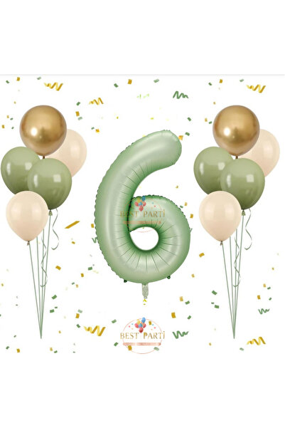 BEST PARTİ Best Su Yeşil Number Balloon Set Age-6