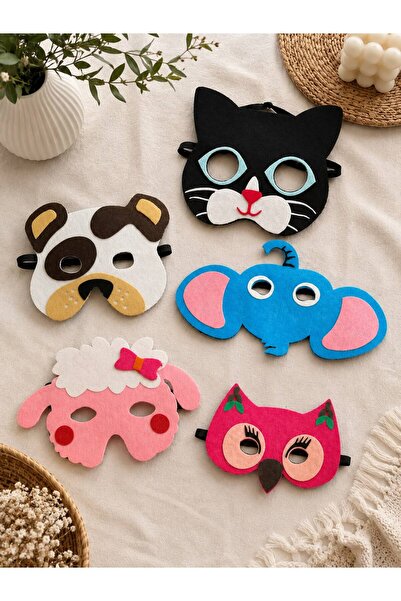 MASSALTOYS Children's Felt Animal Mask Set of 5