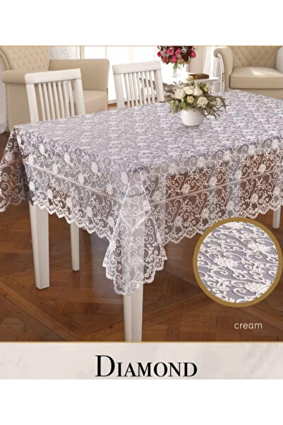 CB.B. TÜRK İŞİ HOME Dertsiz Daimond Model Cream 160x220cm Κεντημένο Δαντελένι...
