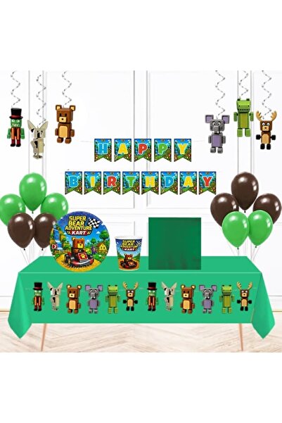 parti show Süper Bear Adventure Temalı 8 Kişilik Parti Seti