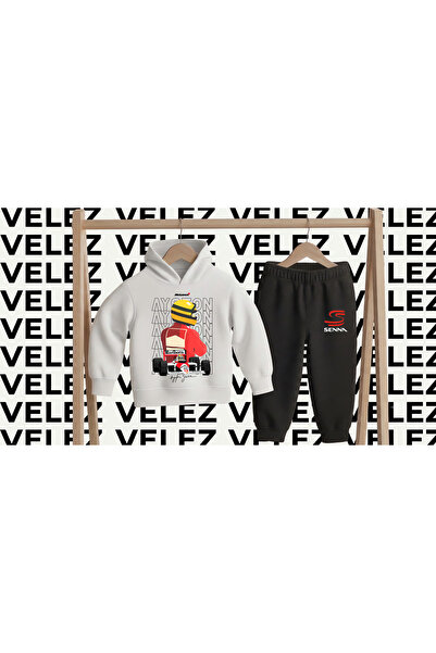 STİL-X Ayrton Senna Printed 3 Threaded Yarn Hooded Children's Tracksuit Set