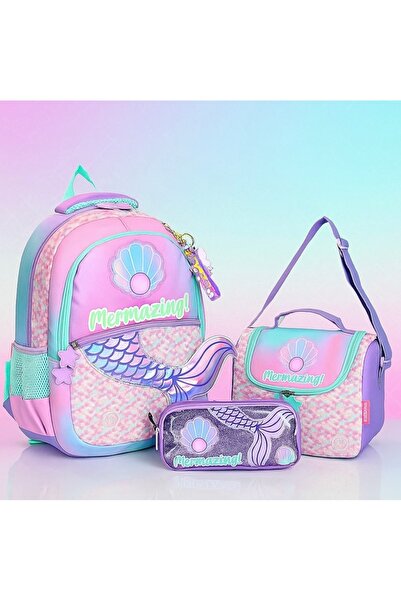 Alvadonna Girl's School Bag, Lunchbox and Pencil Case Set of 3