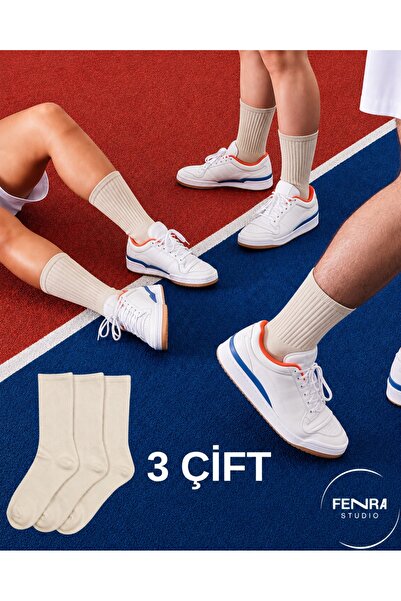 FENRA STUDIO Unisex 3-Piece Sports College Tennis Socks Towel Sole Cotton Swe...