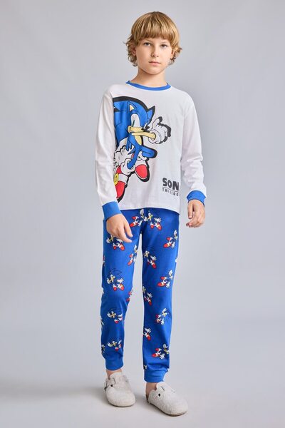 DeFacto Sonic the Hedgehog Printed Long Sleeve Top Jogger Fit Bottom 2-Piece ...