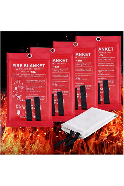 Choice3 1mx1m 4 Size Square Fire Blankets Fiberglass Retardant Fire Suppressi...