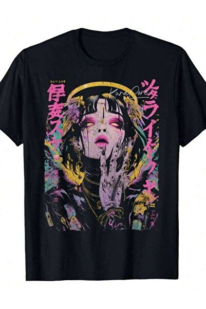 2BIR Men's Casual Japanese Streetwear Cyberpunk Angel Y2K Techwear Manga Anim...