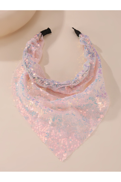 Take Two By Styli Girls Light Pink Sequin Headband