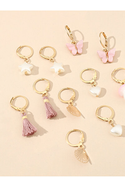 Take Two By Styli Set of 6 - Tassel and Heart Hoop Earrings