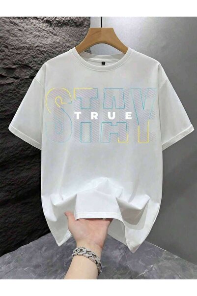 2BIR Men's Round-Neck T-Shirt, Made Of Pure Cotton, With Printed Pattern. Cas...