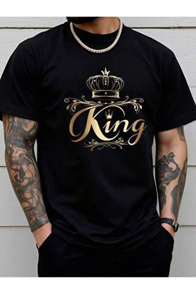 23ERVA 1pc Womens Gold King Crown Graphic TshirtCotton 180gsm.Printed Tee.Uni...