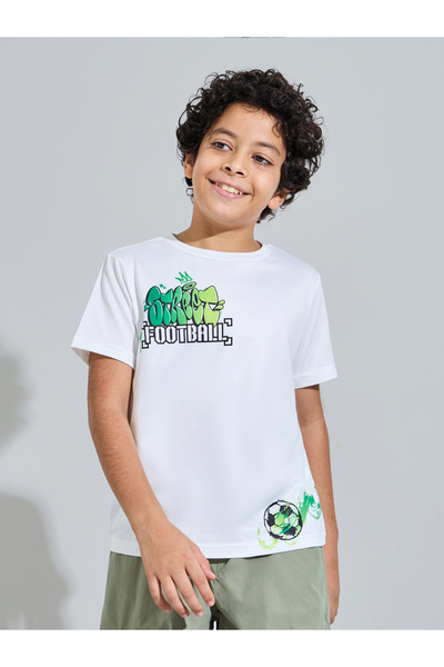 Styli Teen Boys White Graphic Print Relaxed T-Shirt