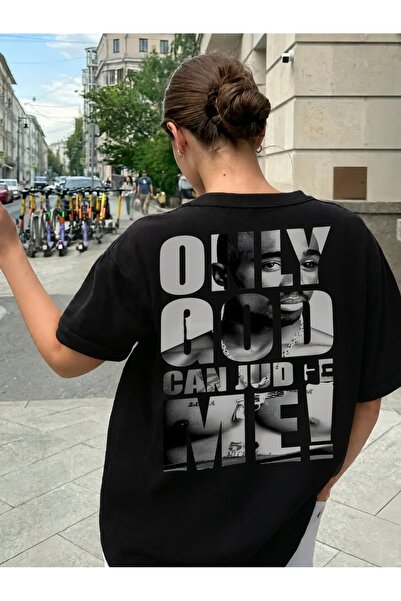 Generic Brand Only God Can Judge Me Typography Portrait,100% cotton,crew neck...