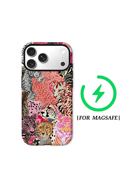 Choice4 IPHONE17PRO FC Pink Feline Collage Phone Case for Magnetic Phone Case...