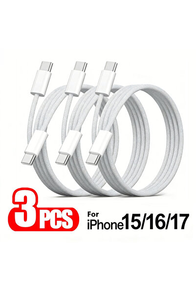 choice2 1.5m 3PCS 3PCS 60W USB-C Braided Cable For iPhone 15 16 17 Pro Max 15...