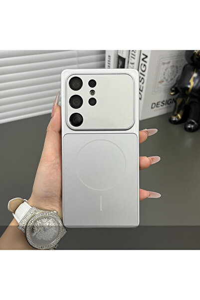 Choice40 Galaxy S25 Silver Large Window AG Glass Armor Phone Case For S26 Ult...