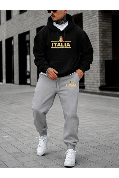 PAVRO Sweatshirt Tracksuit Set Oversize Shiny Comfortable Fit High Quality Fa...