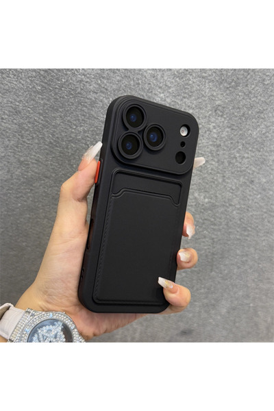 Choice iPhone 13 Black Luxury Soft Silicone Wallet Case For iPhone 17 Air 16E...