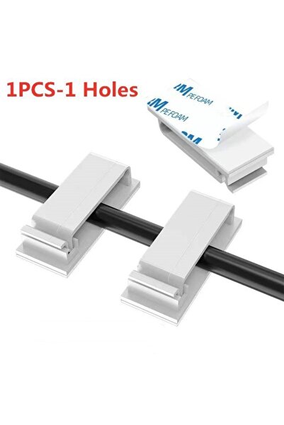 Choice7 1 Holes-White Cable Organizer Cord Management Wire Holder Flexible US...