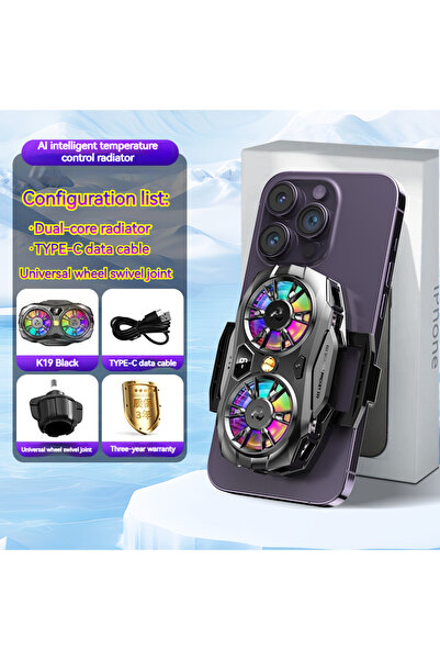 Choice1 K19 Black K19 Semiconductor Phone Cooler Radiator with Dual-Core Digi...