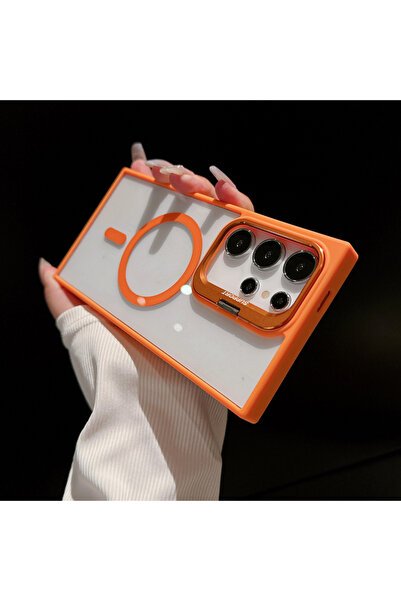 Choice37 For S26Ultra Orange For Magsafe Hidden Holder Clear Case For S26 S25...