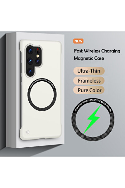 Choice29 Galaxy S25 Ultra Ivory Luxury Ultra Slim Magnetic Frameless Solid Co...