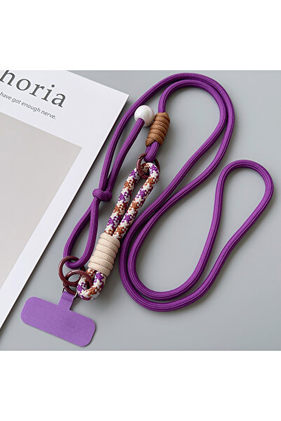 Choice1 Polyester / Nylon PURPLE Simple Two-in-one Mobile Phone Lanyard, Cros...