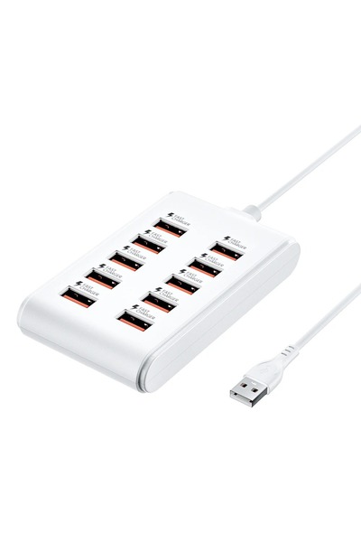 Choice White 10 in 1 USB Splitter Socket Fast Charging Phone Charger Poower A...