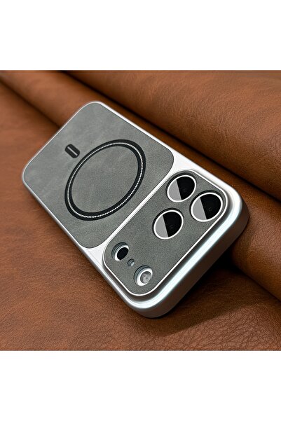 Choice36 iPhone17 Pro Max Light Gray Luxury Artificial Leather Matte Magnetic...