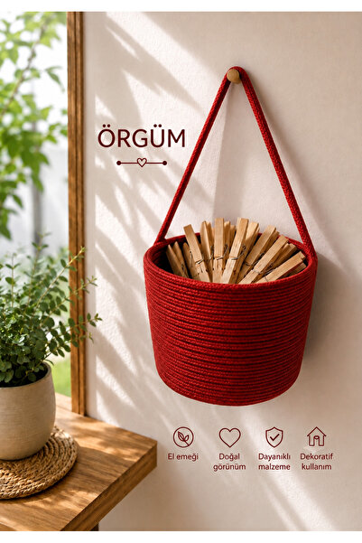 ÖRGÜM Sepet Mandal Sepeti Dekoratif Çok Amaçlı Organizer 15x15 cm MANDALLAR D...