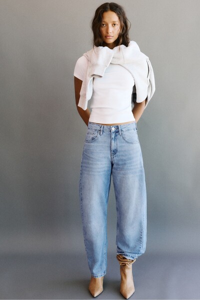 Pull & Bear Düşük bel barrel jean